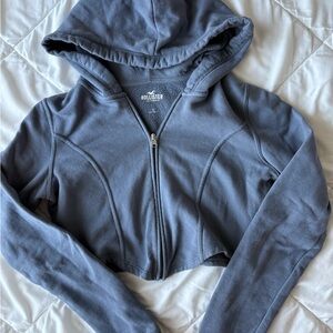 Hollister Gray Cropped Hoodie
